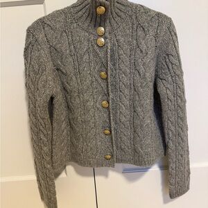 Cable Knit Cardigan with Gold Buttons